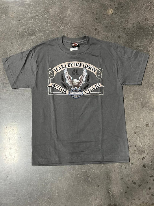Conrad's Harley Davidson Men's Gray Box Eagle Short Sleeve T-Shirt