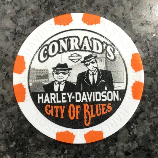 City of Blues Pokerchip White Orange